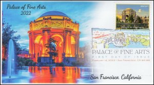 22-030, 2022, Palace of Fine Arts, First Day Cover, DCP Postmark,San Francisco,