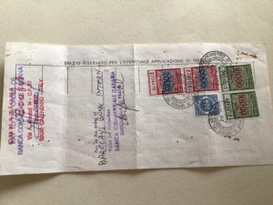 Italy Revenue stamps on reverse of cheque document A11771