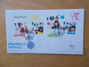 2010 Girlguiding Miniature Sheet on First Day Cover Chesterfield S40 S/H/S