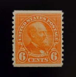 1932 6c James Abram Garfield, Coil, Deep Orange Scott 723 Mint F/VF H