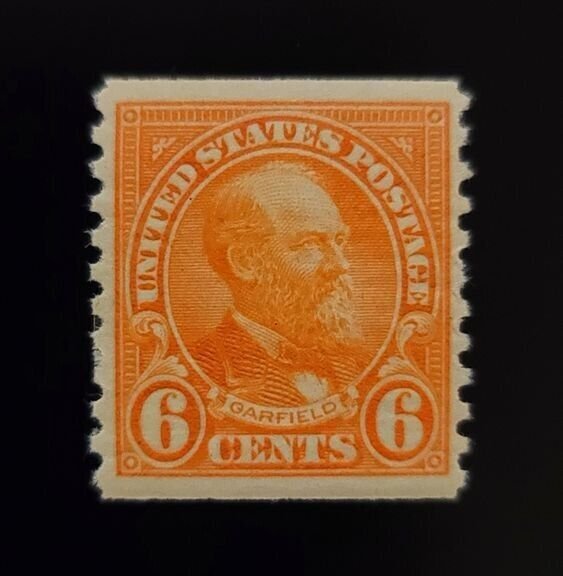 1932 6c James Abram Garfield, Coil, Deep Orange Scott 723 Mint F/VF H