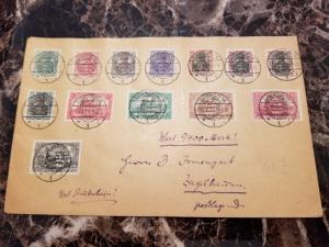 1920 Allenstein Oversize Cover to Ziegelhausen Germany Full Set Plebiscite 2