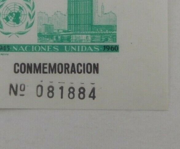 Colombia #725 Souvenir Sheet Mint/NH, 15th Anniv of United Nations, Numbered