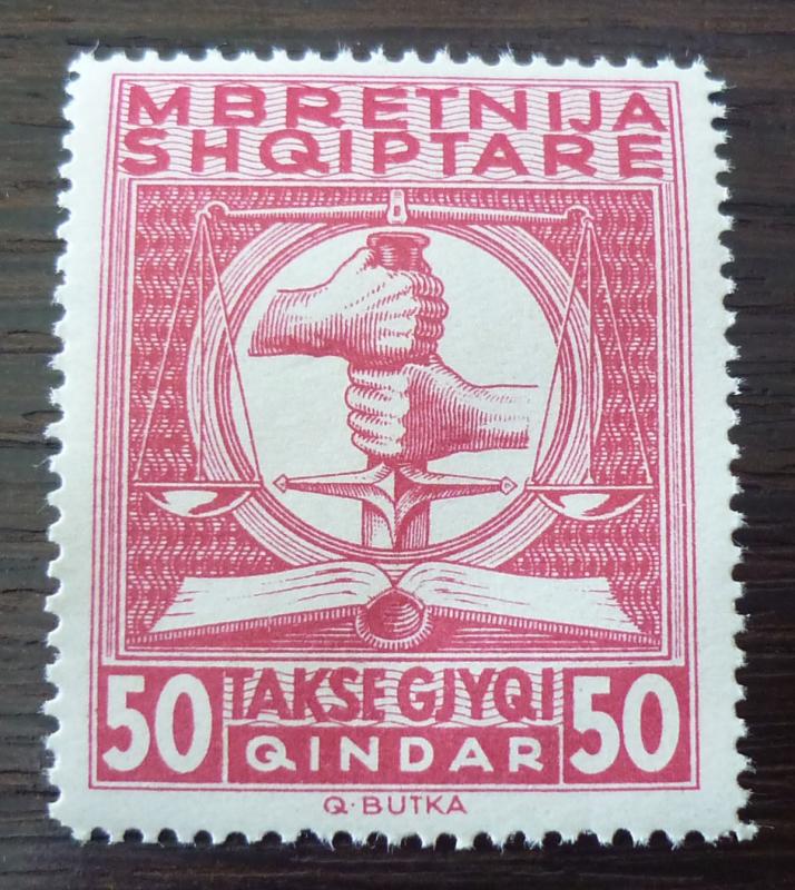 ALBANIA-REVENUE STAMP (MNH) R! albanien stempelmarke fiscal tax usa kosovo M2