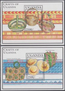 UGANDA Sc # 1240-1 CPL MNH SET of 2 S/S - LOCAL HANDICRAFTS