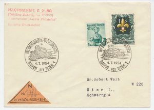 Remboursement Cover / Postmark Austria 1954 Motor Race Baden