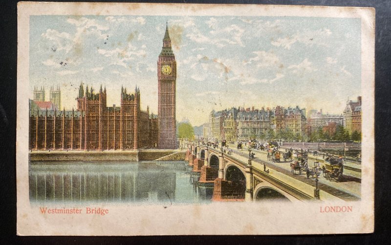 1903 Paddington England Picture Postcard Cover To France Postage Due Westminster 