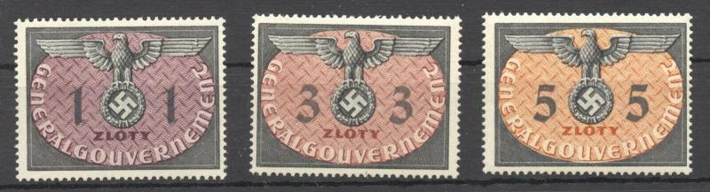 1940 Poland/General Gouvernement, German Occupation,  Officials 1st set MNH