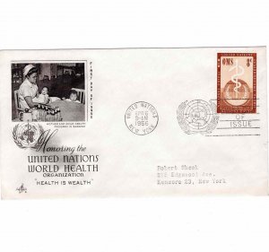 United Nations 1956 FDC Sc 44 World Health UN First Day Cover Artcraft Cachet