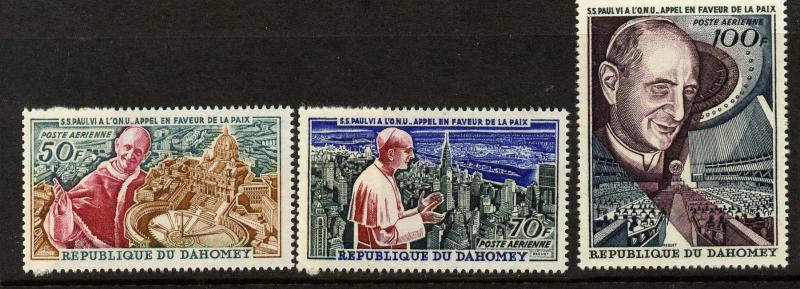 Dahomey C39-41 MNH Pope Paul VI, St Peters Basilica, UN General Assembly