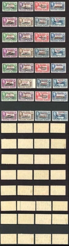 Falkland Is Dep SGA1/D8 KGVI Overprint Set M/M Cat 88 pounds