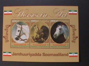 SOMALILAND-2011- HORSES IN ART MNH S/S SHEET VERY FINE   WE SHIP TO WORLD WIDE