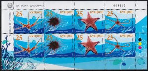 Cyprus 2007 Marine Life Sea Stars Mi.1087 /90 sheet MNH