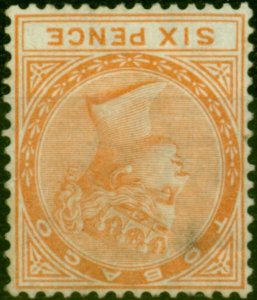 Tobago 1879 6d Orange SG3w Wmk Inverted Good Mtd Mint