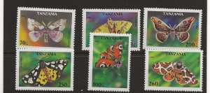 Thematic Stamps  TANZANIA 1996 Butterflys set of 4  MNH