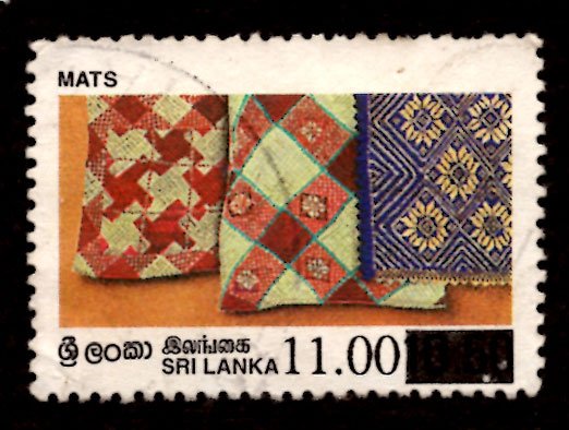 Sri Lanka SURCHARGED 1997 Mats Handicrafts 11r on 10.50r Scott.1190 Used (#4)