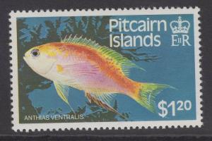 PITCAIRN ISLANDS SG257w 1984 $1.20 FISH WMK CROWN TO RIGHT OF CA MNH