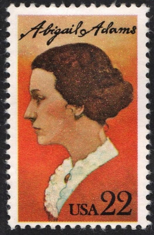 SC#2146 22¢ Abigail Adams Single (1985) MNH