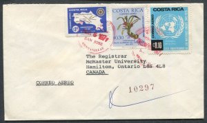 COSTA RICA AIR MAIL COVER TO CANADA, A.M.F. CANCEL MONTREAL A.M.F. P.Q.