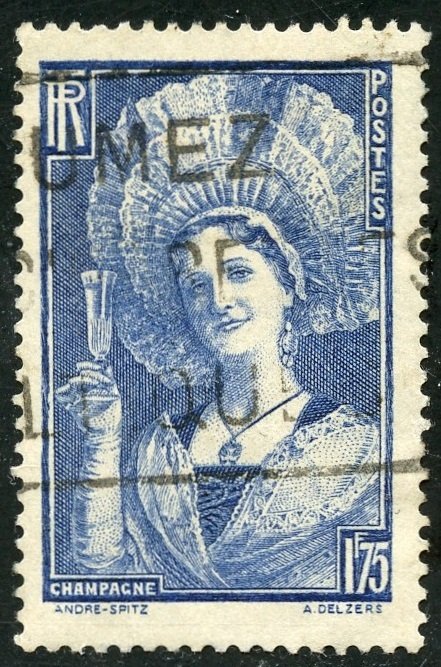 France Scott 350 UFVLH - 1938 Costume of Champagne Region - SCV $4.50