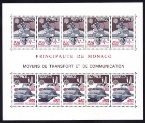 Monaco 1624a (1623-24) MNH 1988 EUROPA Transportation & Communications SS