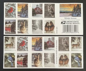 Scott 5532-5541 WINTER SCENES Booklet Pane of 20 US Forever Stamps MNH 2020