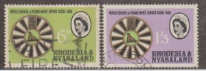 Rhodesia & Nyasaland Scott #189-190 Stamps - Used Set