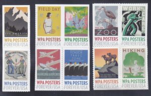 US 5180-89 MNH 2017 WPA Posters Set of 10 (1 Pair 2 Blocks)