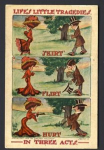 POSTAL HISTORY - US WALTER WELLMAN artist, Life's Little Tragedies POSTCARD