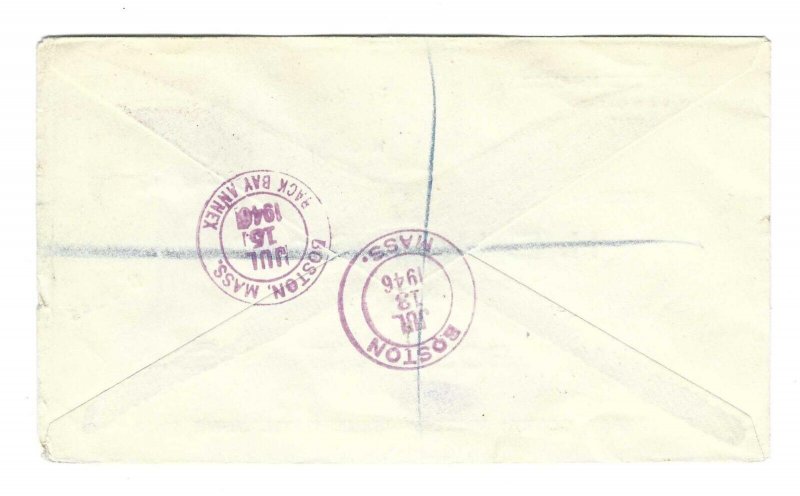 UK TANGIER US 1946 VICTORY SET FDC REGISTERED BRITISH P.D. TO BOSTON