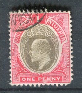 SOUTHERN NIGERIA; Early 1900s Ed VII issue fine used Shade of 1d. value