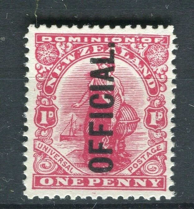 NEW ZEALAND; 1910-26 early Official Optd. Penny Post issue Mint hinged 1d. value