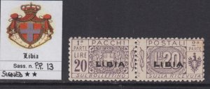 Italy Libia - Pacchi n.13 cv 860$ - WITH CERTIFICATE - MNH** SIGNED