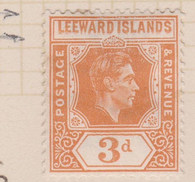 Leeward Islands Sc#109 MH Variety Leeward Double Printed, Damage top frame