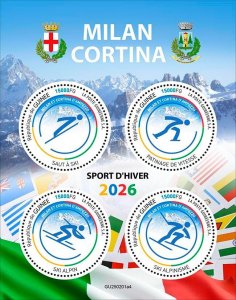 GUINEA - 2025 - Winter Olympics - Perf 4v Sheet - Mint Never Hinged