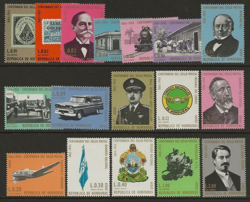 Honduras 1966 Centenary or the 1st Honduran stamp #C387-C403 Set VF-NH CV $11.30