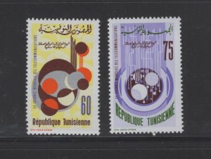 Tunisia #606-07 (1973 Telecommunications Day set) VFMNH  CV $1.65
