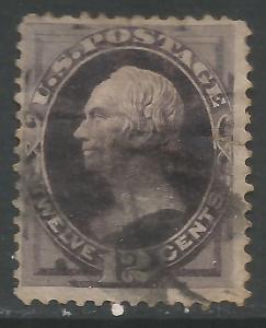 UNITED STATES 162 USED CLAY 1873 CV$145 SMALL TEAR 131G