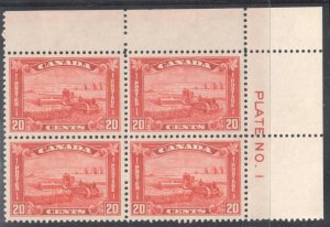 CANADA #175 MINT VF NH BLOCK OF 4 C$700.00 PLATE No.1