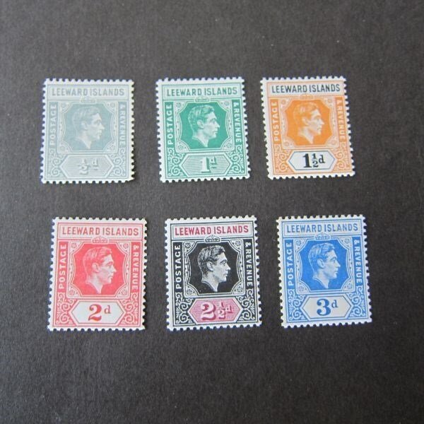 Leeward Islands 1949 KGVI Sc 120-125 set MLH