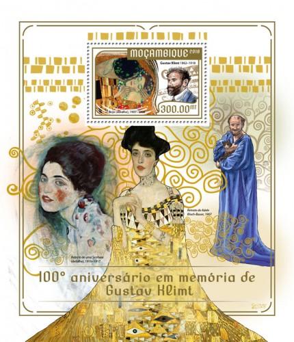 MOZAMBIQUE - 2018 - Gustav Klimt - Perf Souv Sheet  - MNH