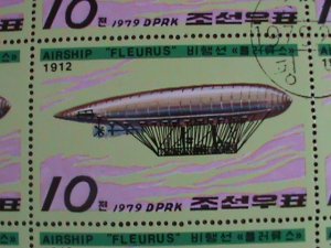 ​KOREA-1979 SC# 1787- CLEMENT -BAYARD AIRSHIP FLEURUS  CTO FULL SHEET-RARE -VF