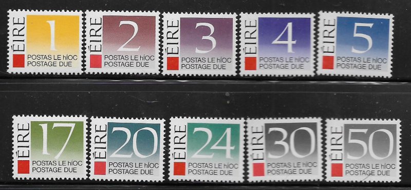 IRELAND, J37-J46, MNH, POSTAGE DUE STAMPS