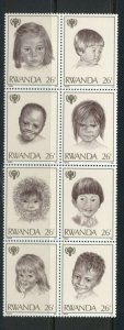 Rwanda #923  (1979 Year of vthe Child block of eight)  VFMNH CV $10.00