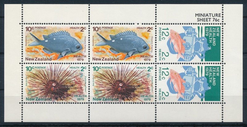 [111952] New Zealand 1979 Marine life fish Health Miniature sheet MNH