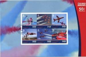 Isle Of Man 2014 Red Arrows Sheet Used 