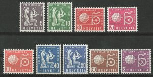 Switzerland-ILO # 3O94-102  UN Agency - I.L.O.    (9) VF Unused VLH