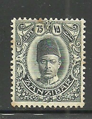 Album Treasures Zanzibar Scott # 107   75c Sultan bin-Hamoud Mint Hinged