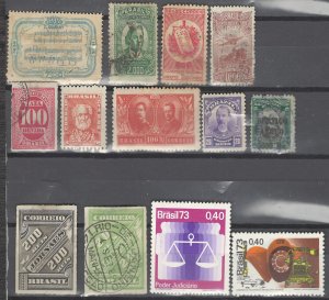 COLLECTION LOT # 2649 BRAZIL 13 ALL CONDITIONS STAMPS 1913+ CV=+$14