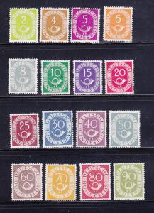 Germany 670-685 Set MNH Numeral and Post Horn
